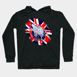 English wolf UK union jack Great Britain t-shirt Hoodie